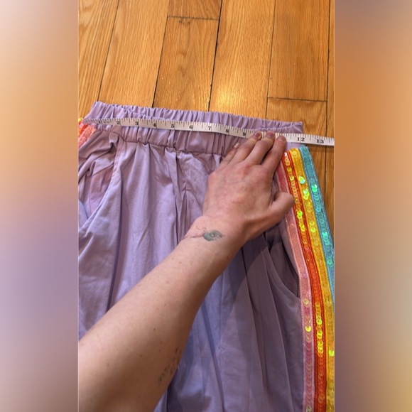 Lola & The Boys Lavender Rainbow Sequin Set 💜✨ Tee + Joggers NWT - Picture 7 of 7